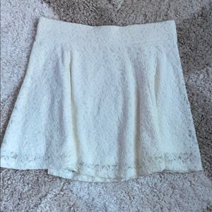 Ambiance Spread White Lace Mini Skirt